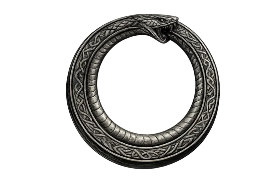 Jormungandr, the Midgard serpent, forming a circle